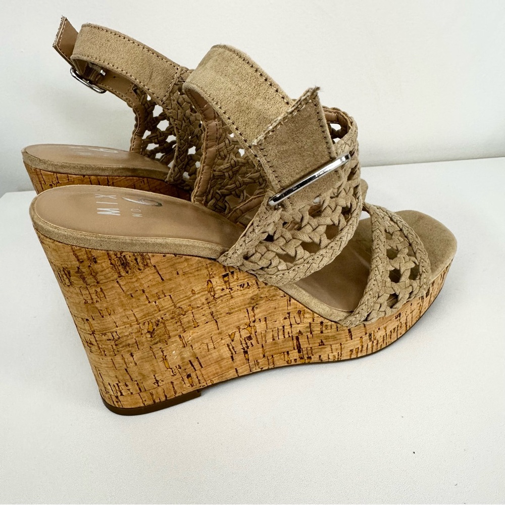Mix No. 6 Wedge Heel Sandals Jesper Crochet Woven Cork Women’s Size 8.5M - Picture 5 of 11